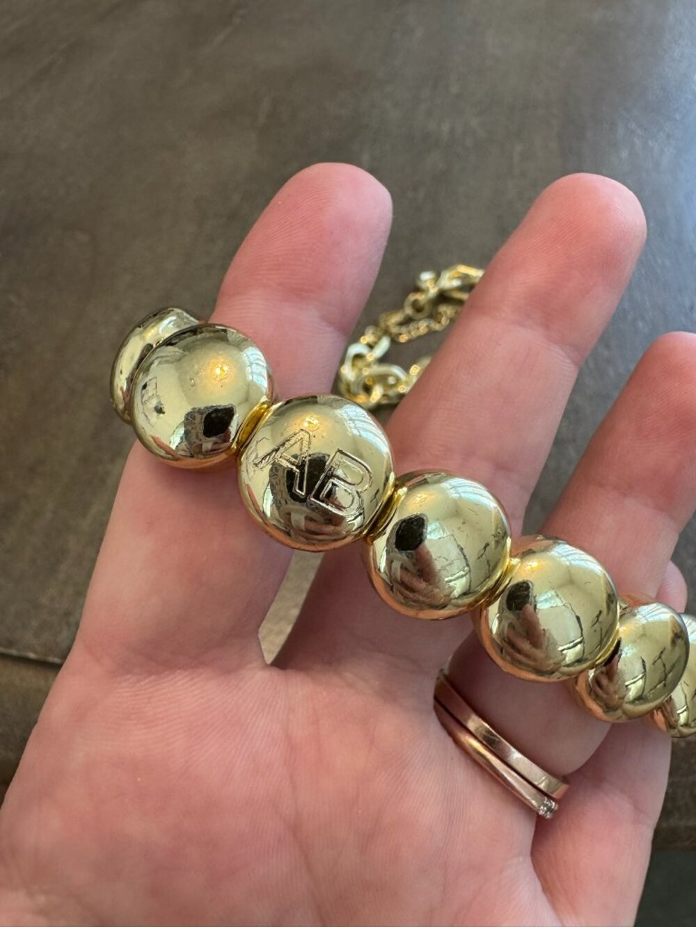 Thick Gold Oval Link & Circular Bracelets